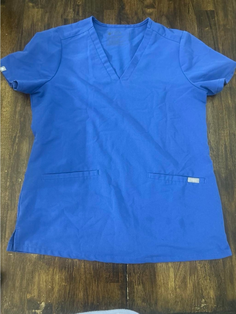 Figs Women's V-Neck Scrub Top in Royal Blue
